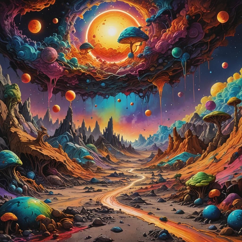 Photograph from exploration vehicle, totally alien landscape...