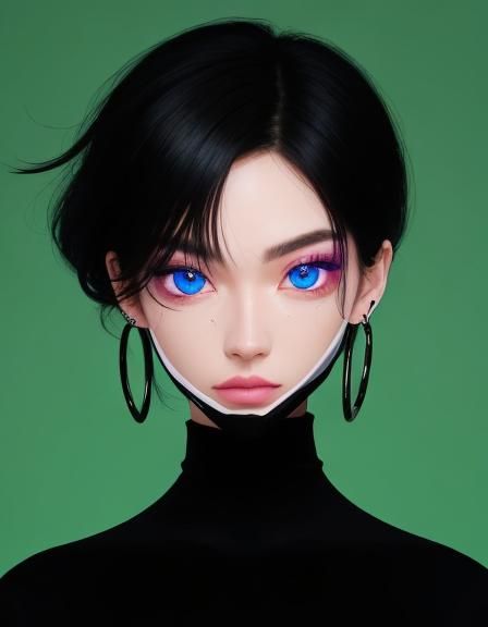 face(face)(Light hot girl style )(detailed feature)(Vivid Bi...