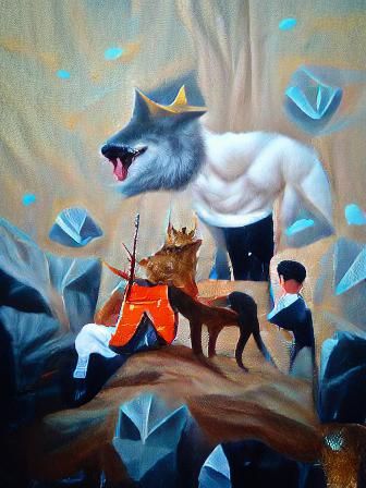 The prince shredded by wolves 🐺 8k resolution minimalist st...