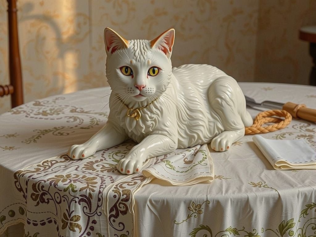 A cat who is always at home.  by @Shira