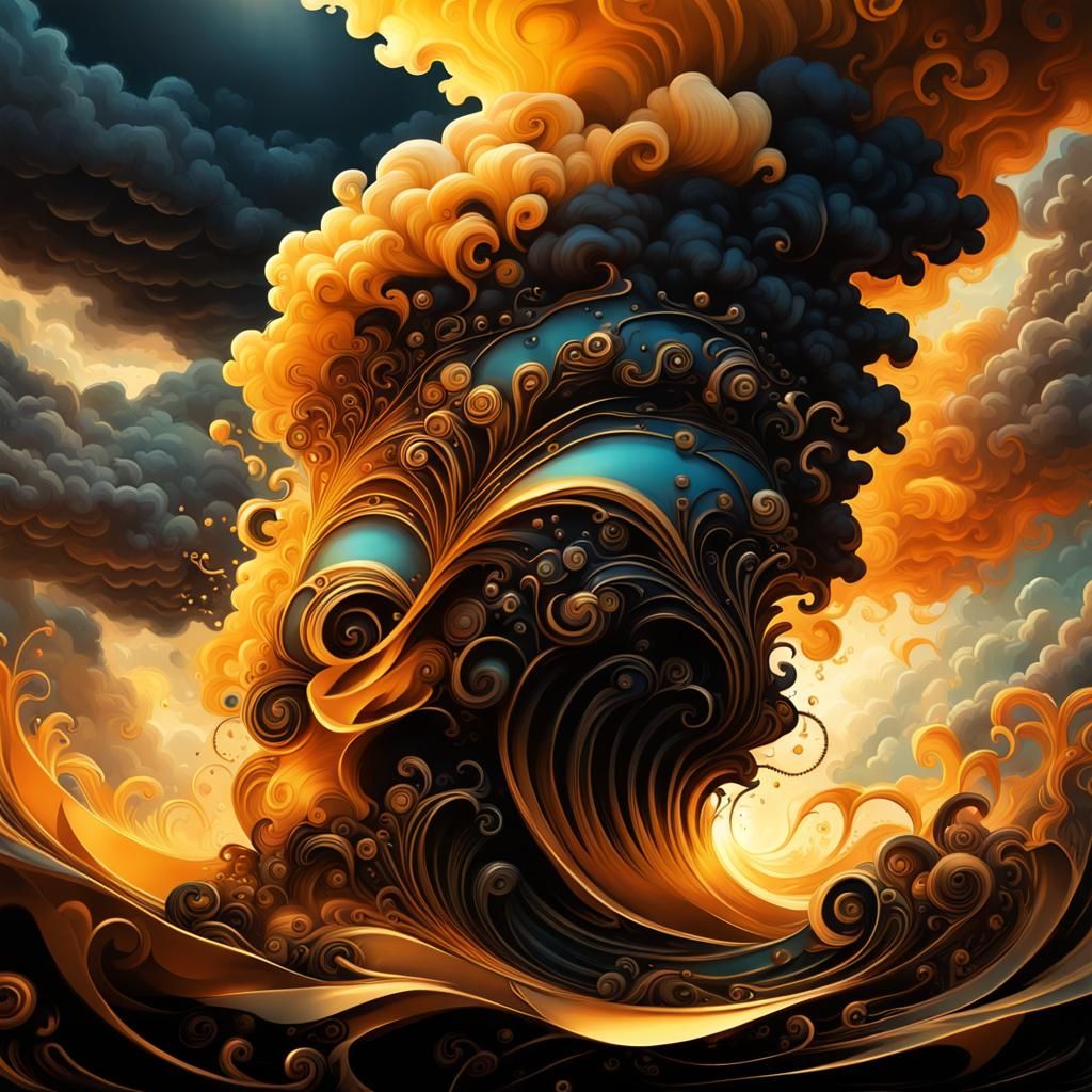 black clouds roll 
the golden prairie roils 
tornadic porten...