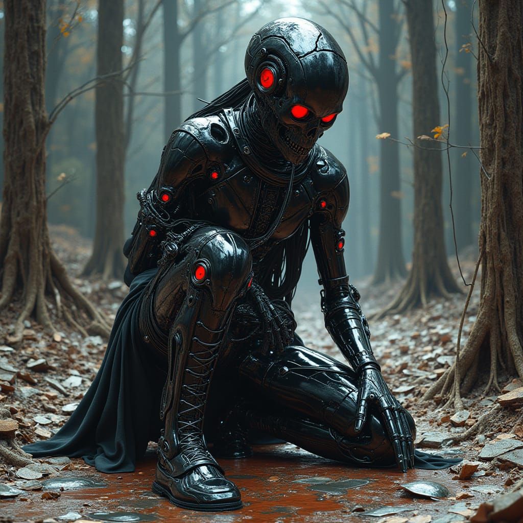 Dark Sci-Fi Empress in Hyper-Detailed Armor