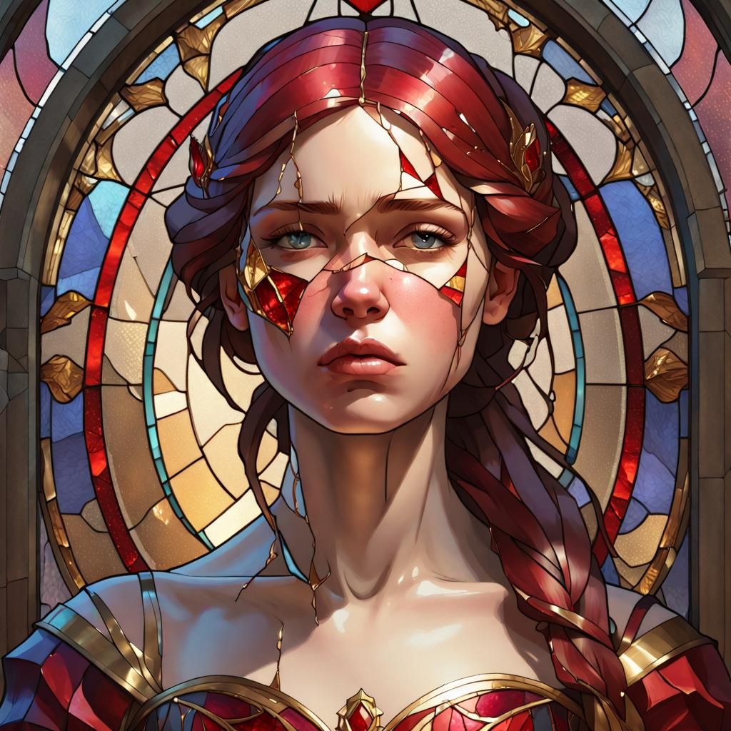 Kintsugi 4 (red)  by @Mausoleum