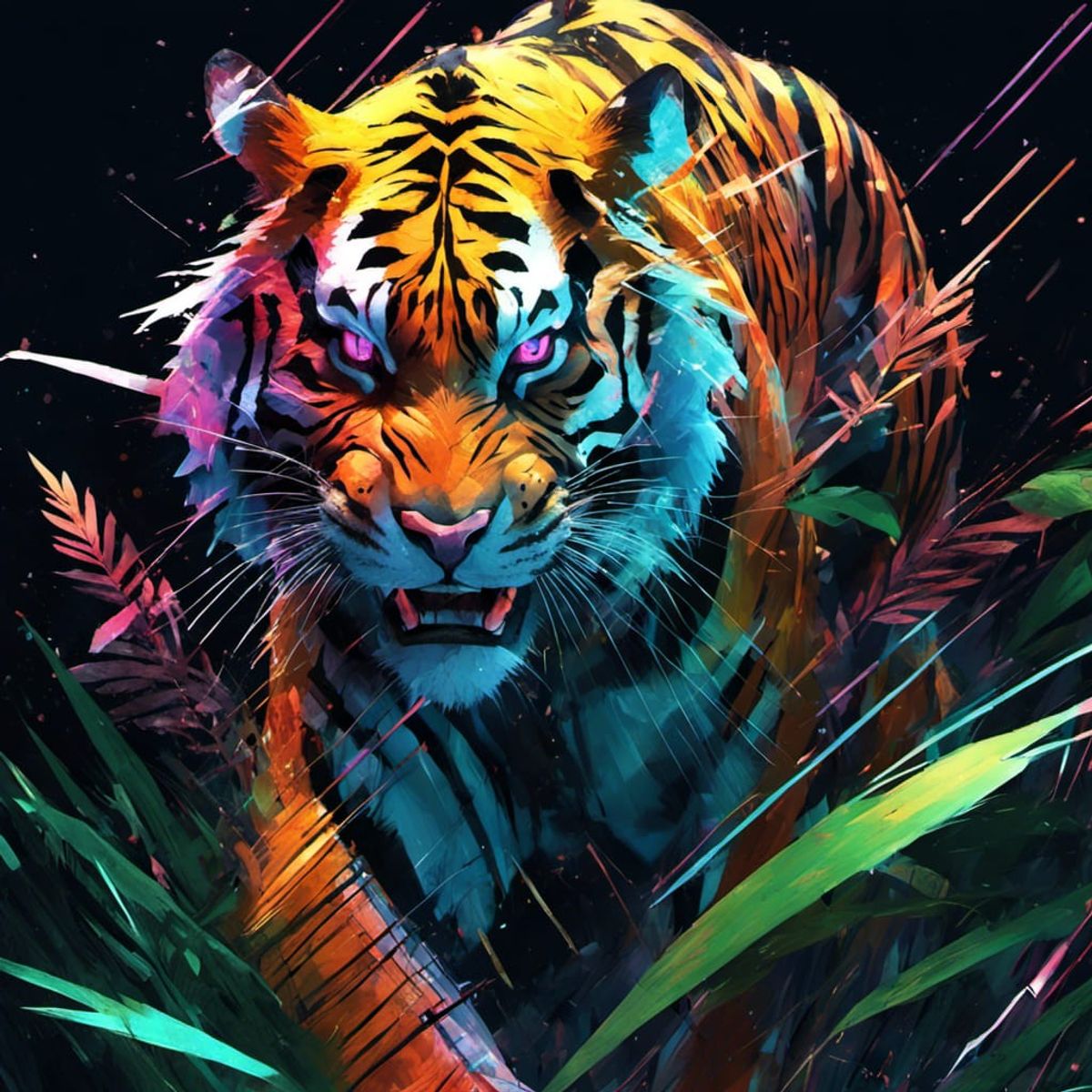 Rajan, the fierce Bengal tiger - AI Generated Artwork - NightCafe Creator