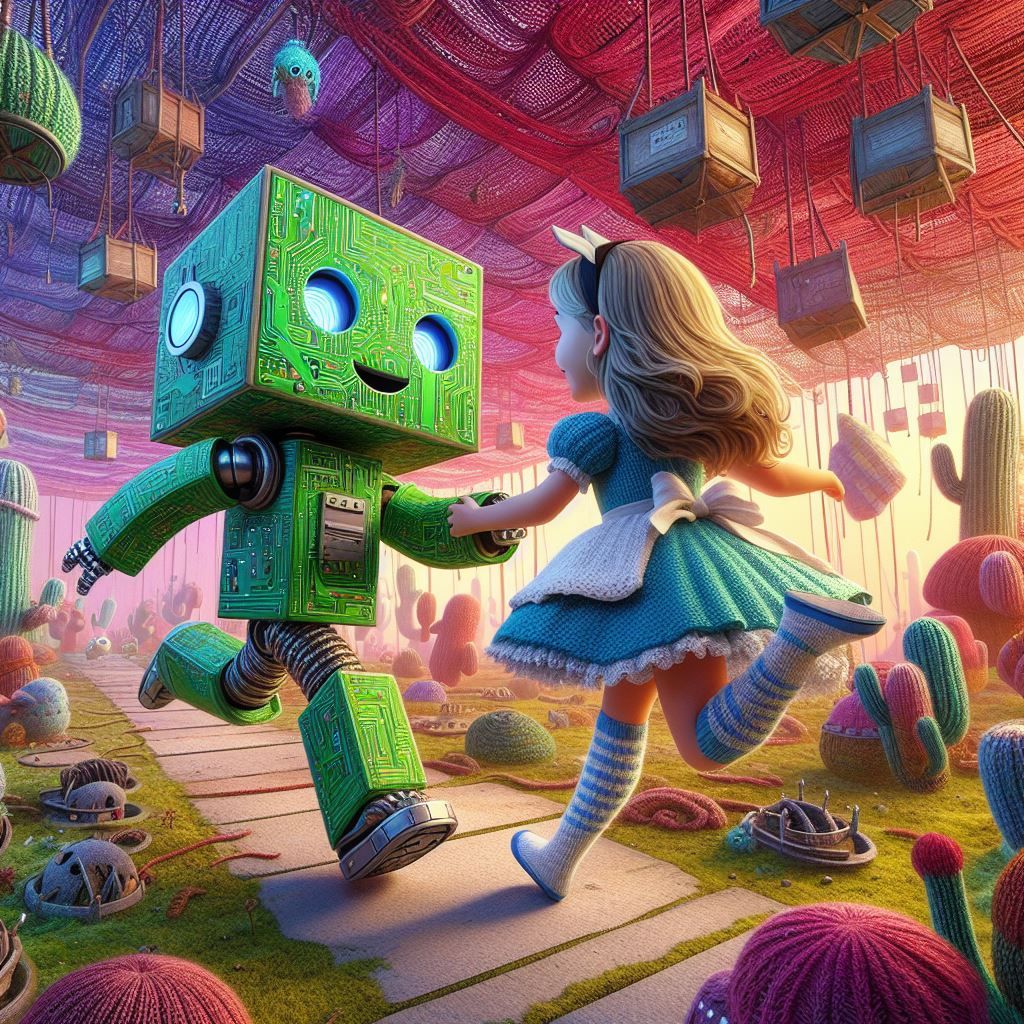 Couple running together from a place full of traps set (vers...