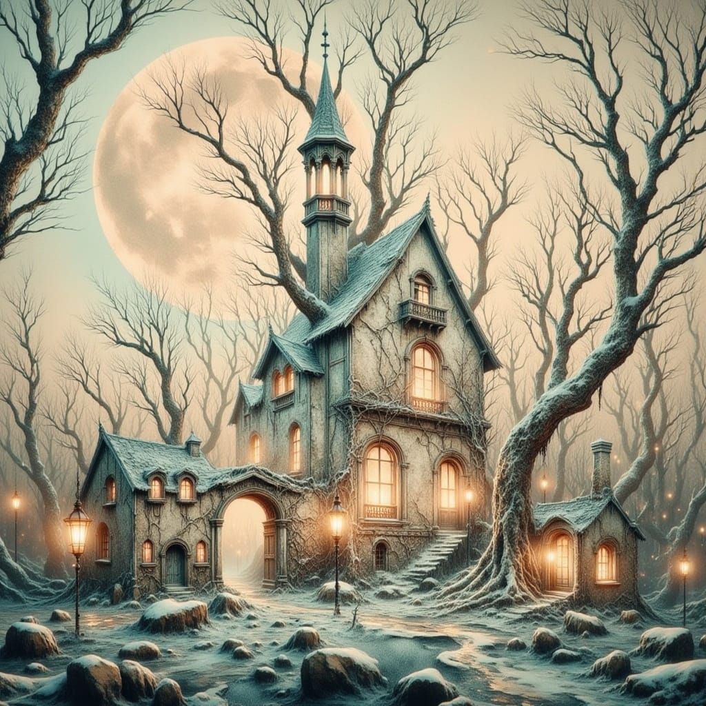 The moon on new fallen snow  by @CW