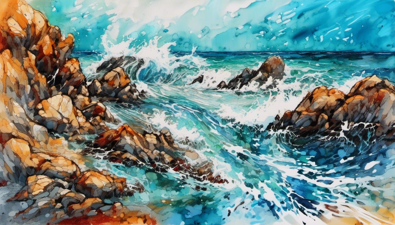 Seashore with rocks [lora]