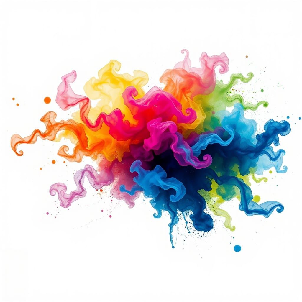 To be used as a starter image for colorful creations on a white background.