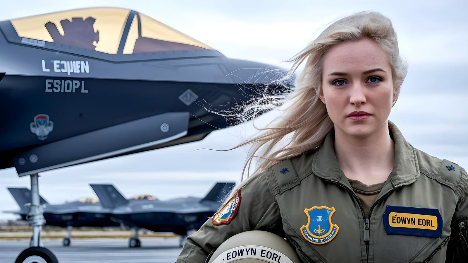 Éowyn from The Lord of the Rings rides an F-35 Lightning II into battle  by @Gary Murakami