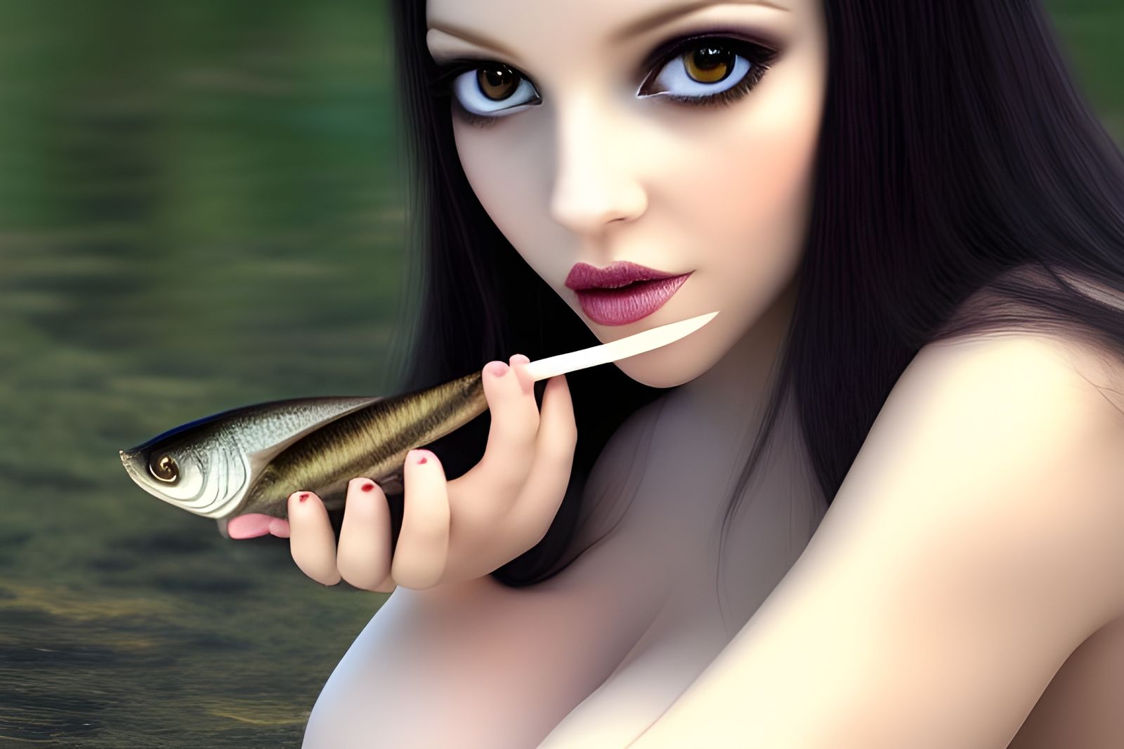Beautiful Fairy with a Fish