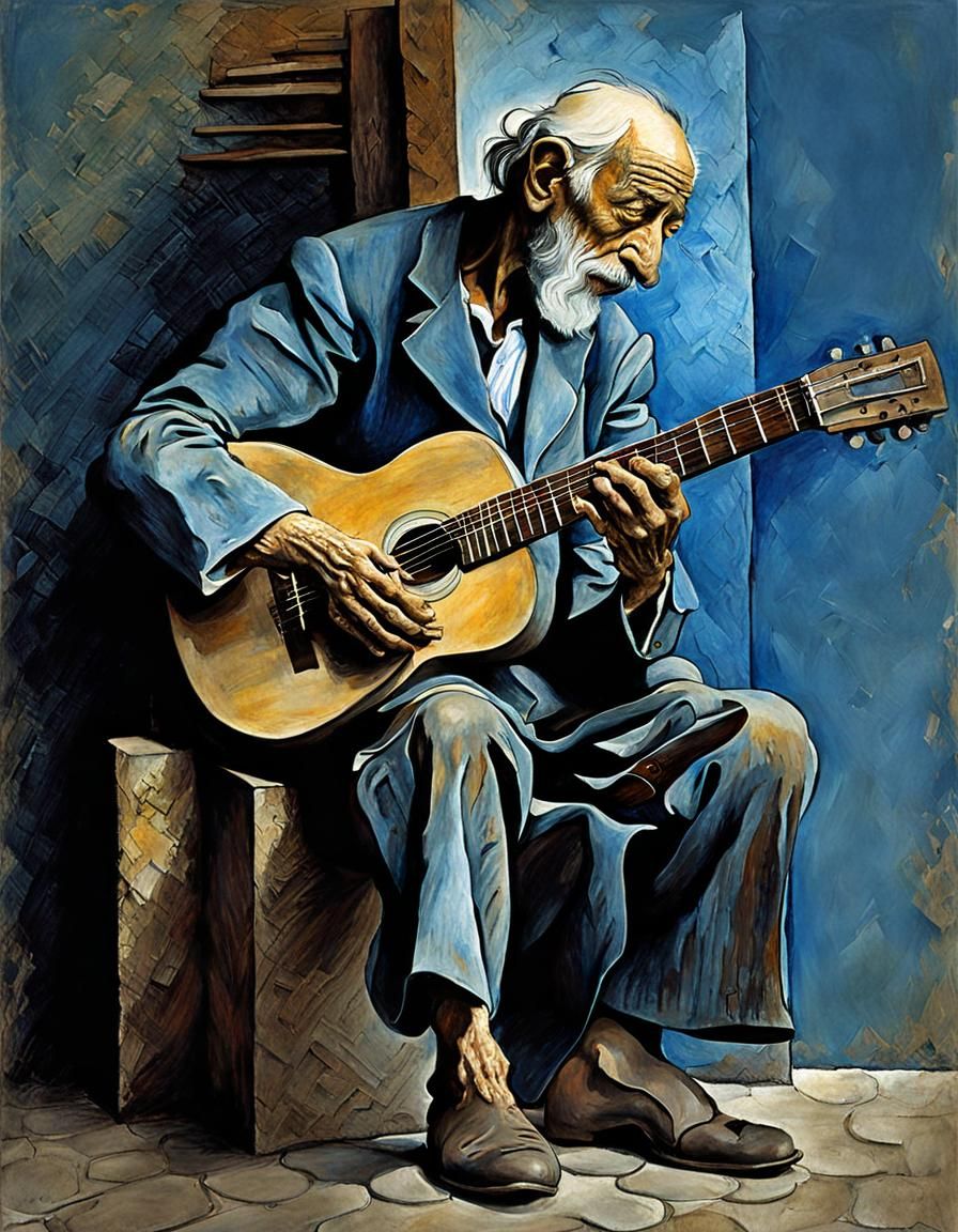 Lone Old Guitarist  by @Paulo