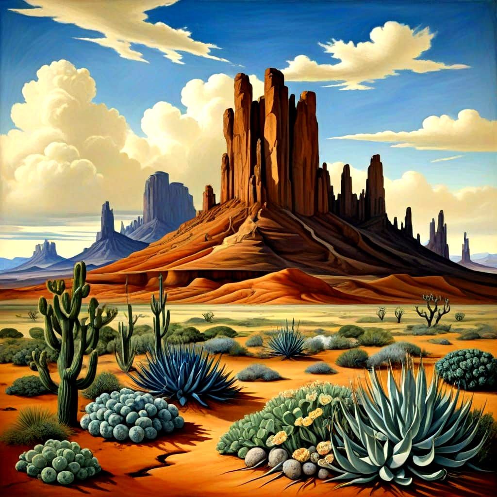 Surrealist Desert Landscape in the Style of the Old Masters