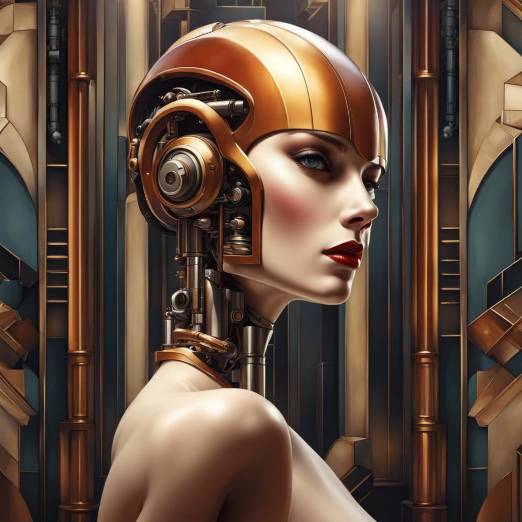 Art Deco Robot in Tamara de Lempicka Style