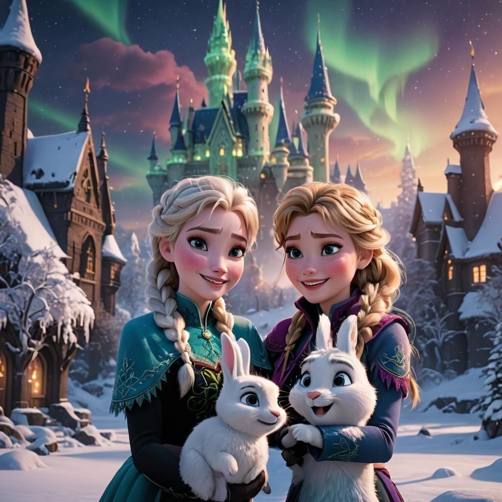 Anna e Elsa e gli amici pelosetti