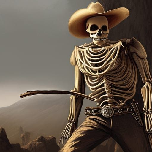 skeleton with a smithing western