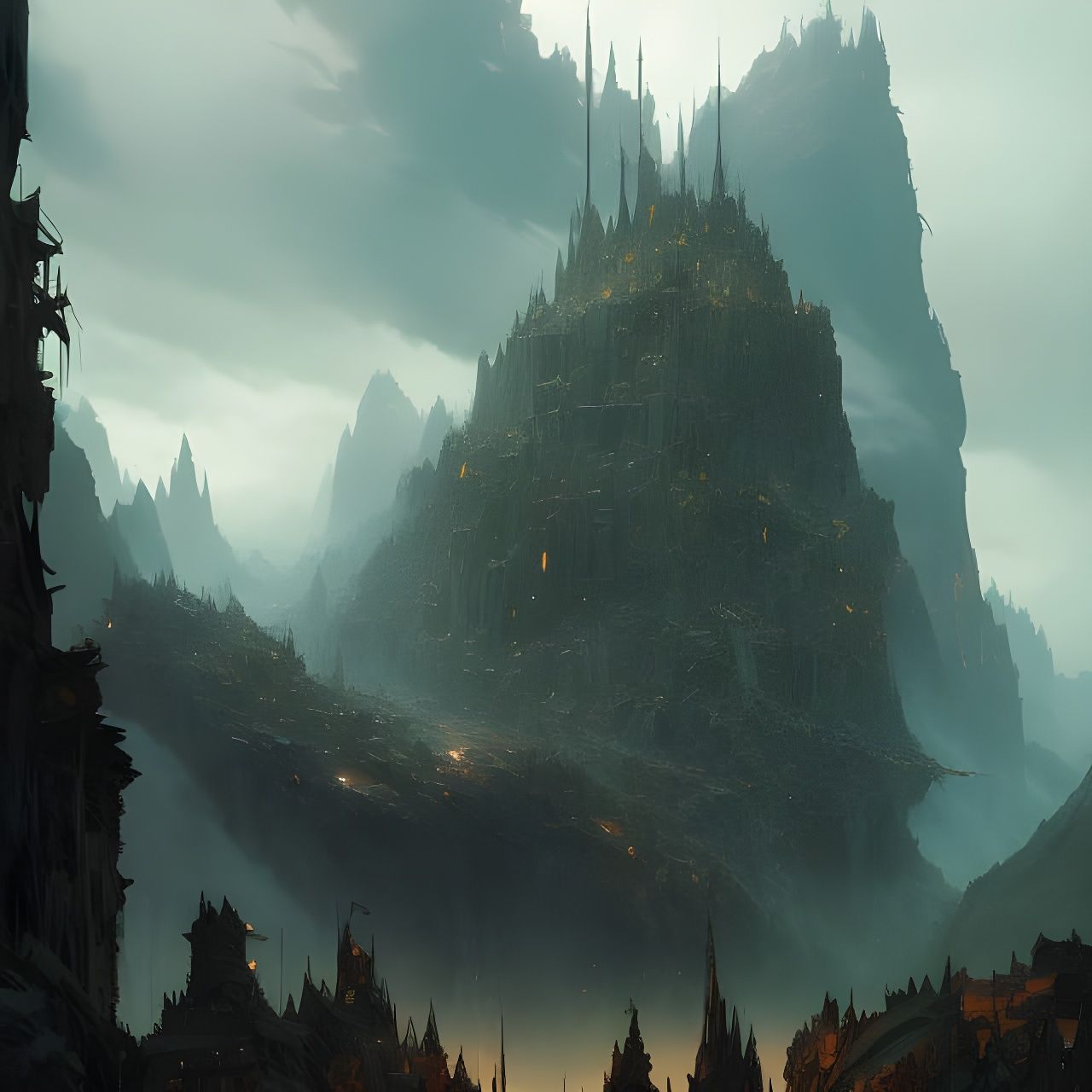 Cinematic fantasy landscape Hyper-detailed masterpiece by Gr...