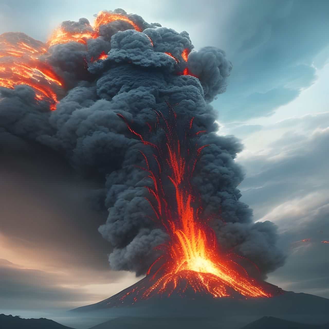 An erupting volcano 2