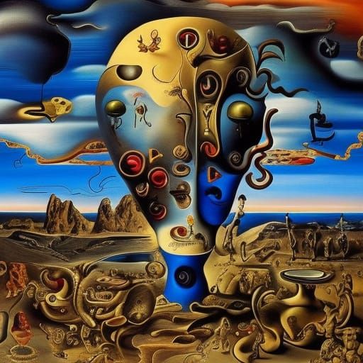 A Salvador Dali style painting about the month September AI