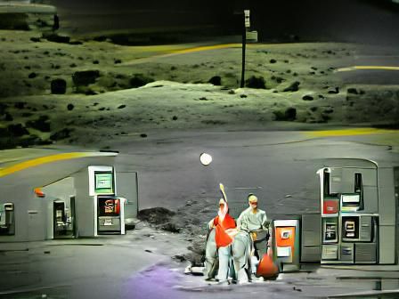 gas station hitchhikers on the moon