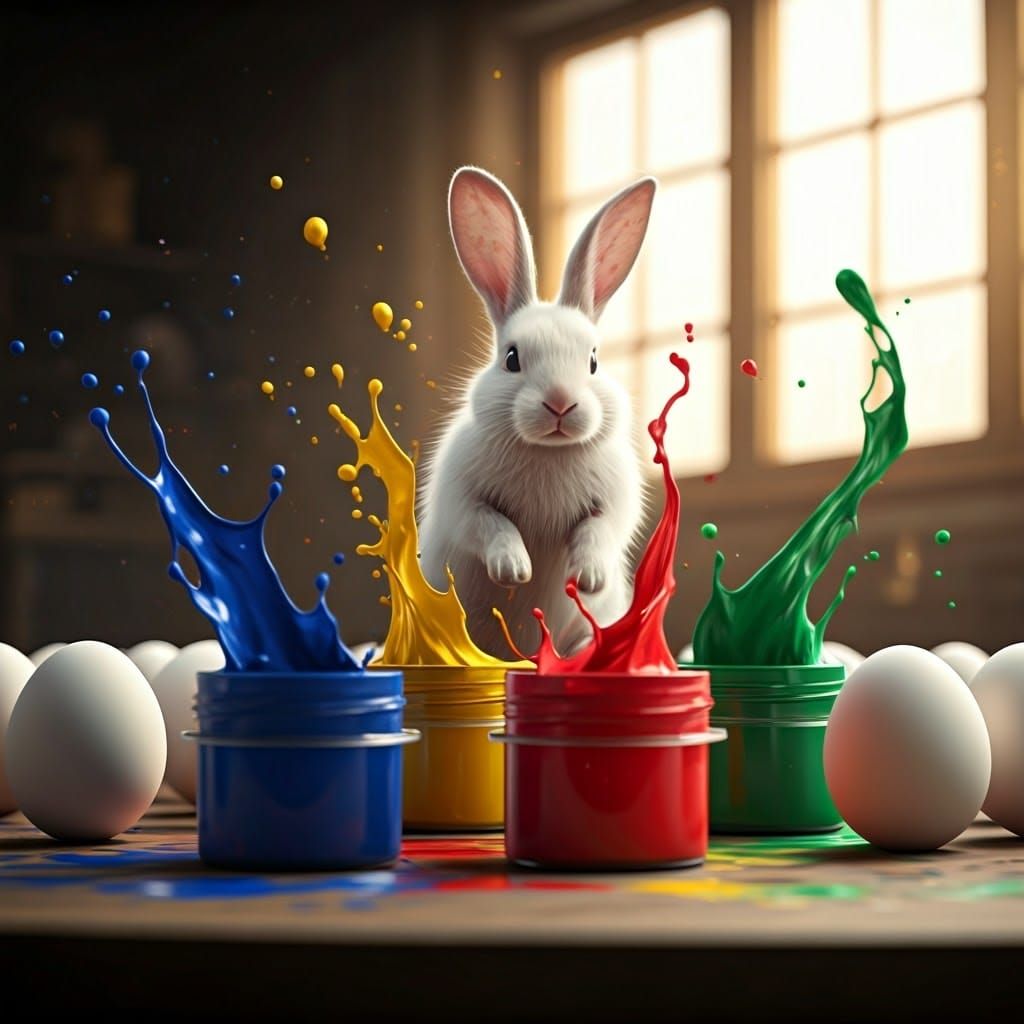 Egg coloring in progress 