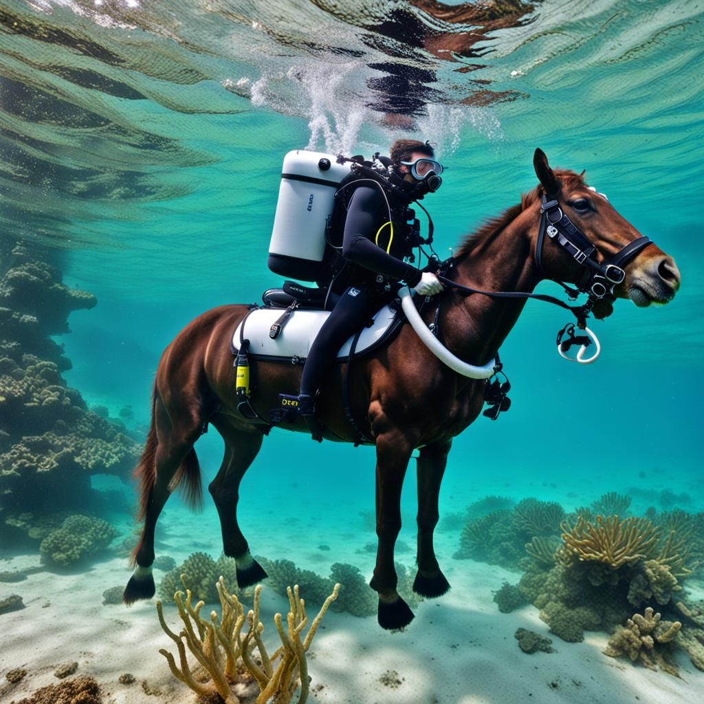 horse scuba diving