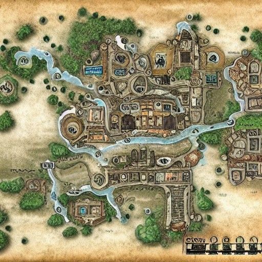 DND MAP, CITY, PARCHMENT BUILDINGS - AI Generated Artwork - NightCafe ...