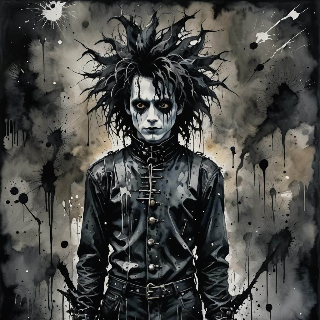 Dark and moody Edward Scissorhand AI Generated Artwork NightCafe Creator