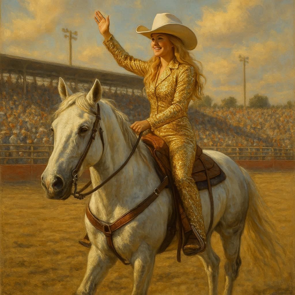 "... in your rhinestones and your sequins ..."