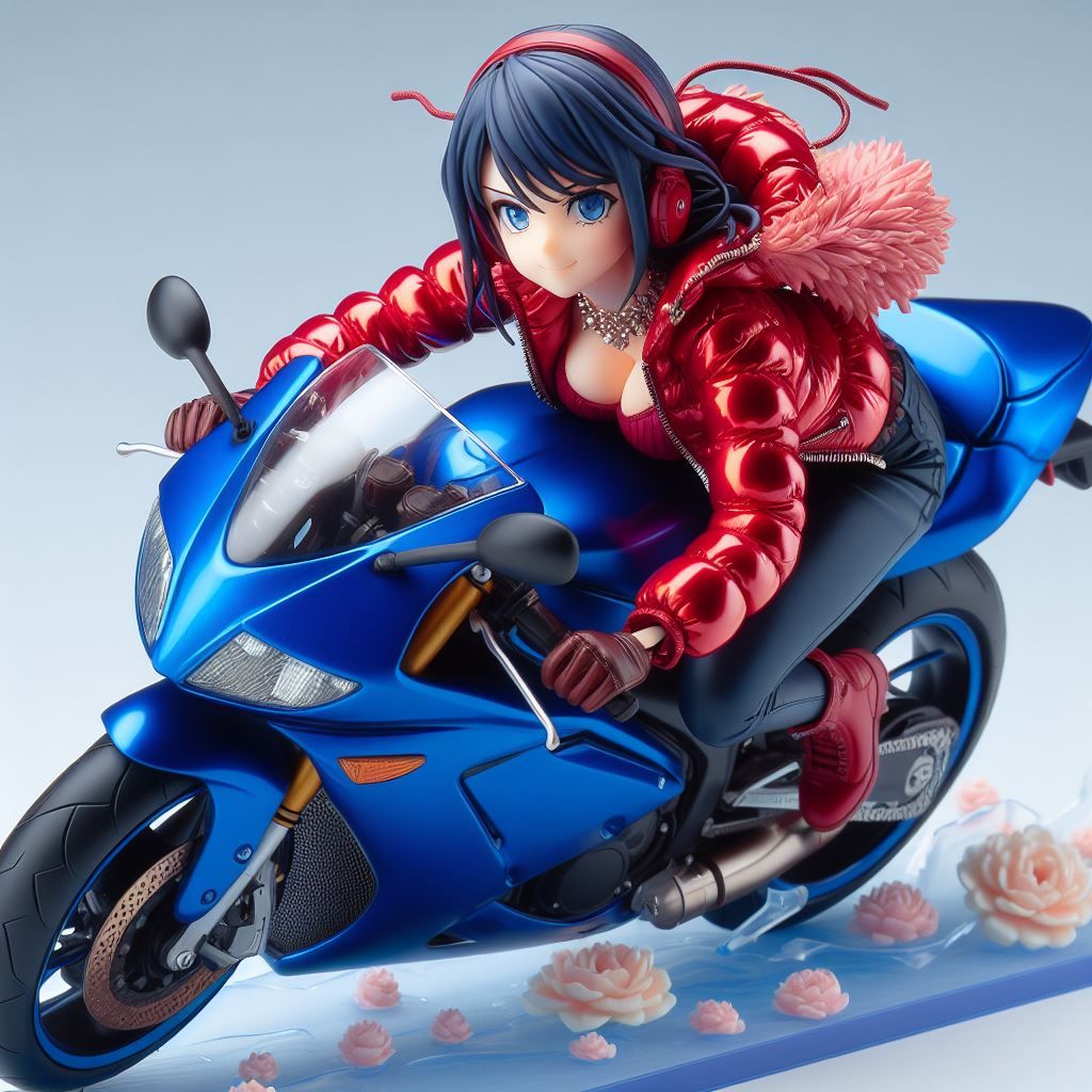 Anime girl on a motorbike
