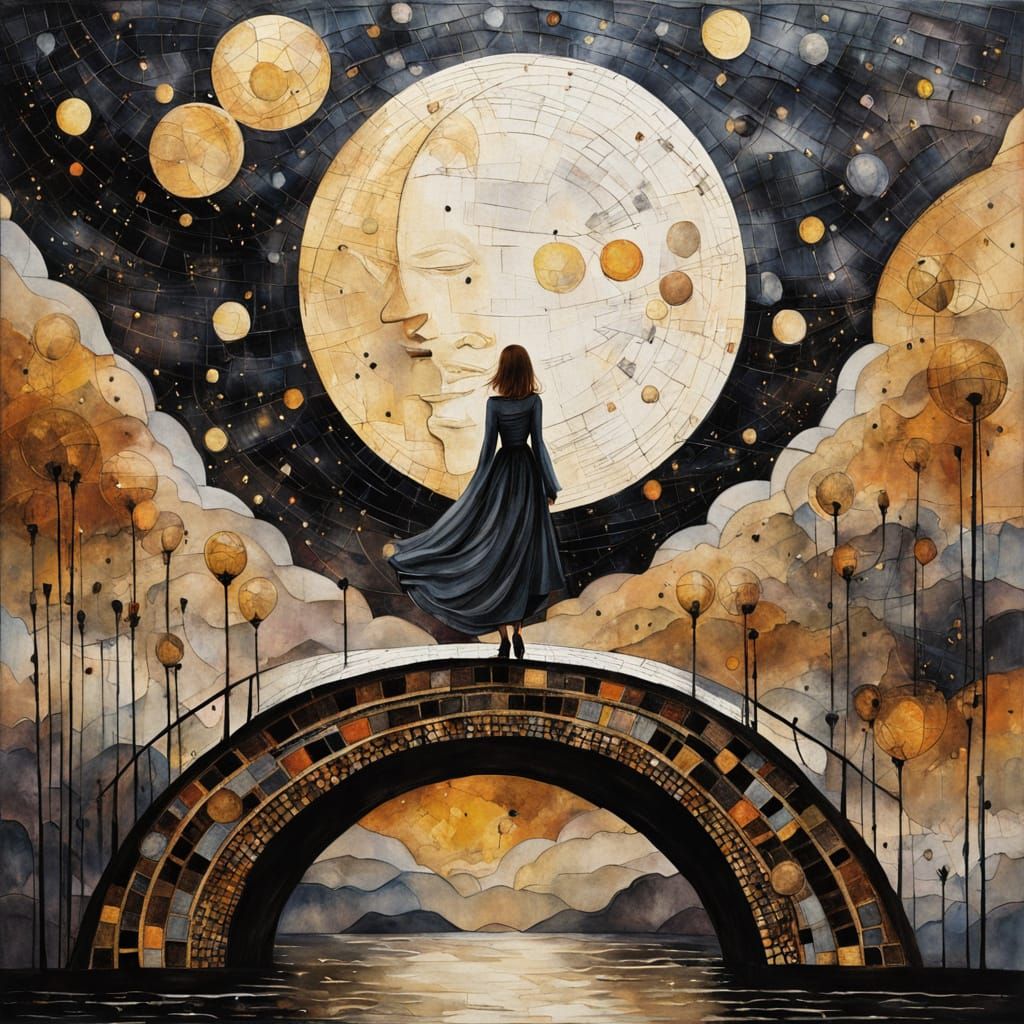 Crossing the Celestial Bridge: A Nighttime Reverie  by @Little Rainbow