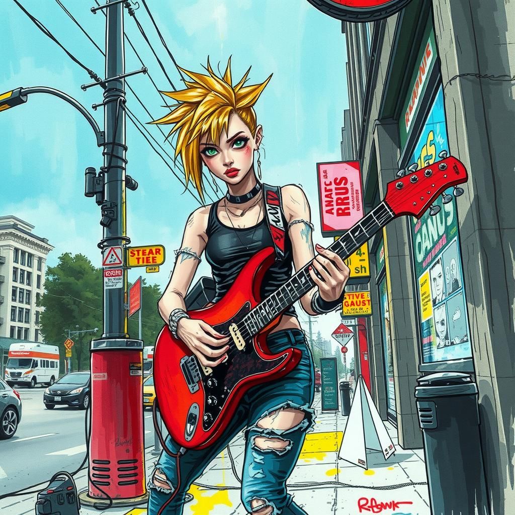 Punk Girl on Main Street