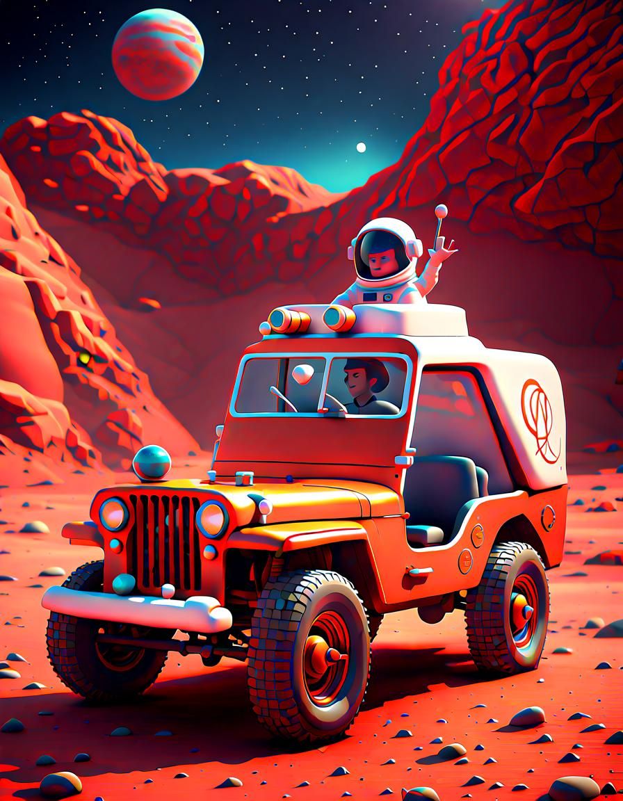 Mars exploration, Jeep style - AI Generated Artwork - NightCafe Creator