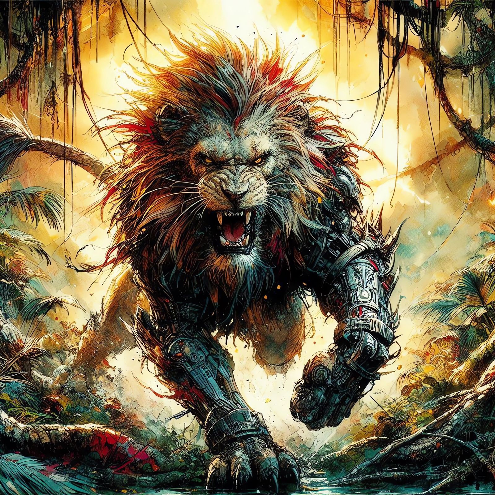 Cyborg lion