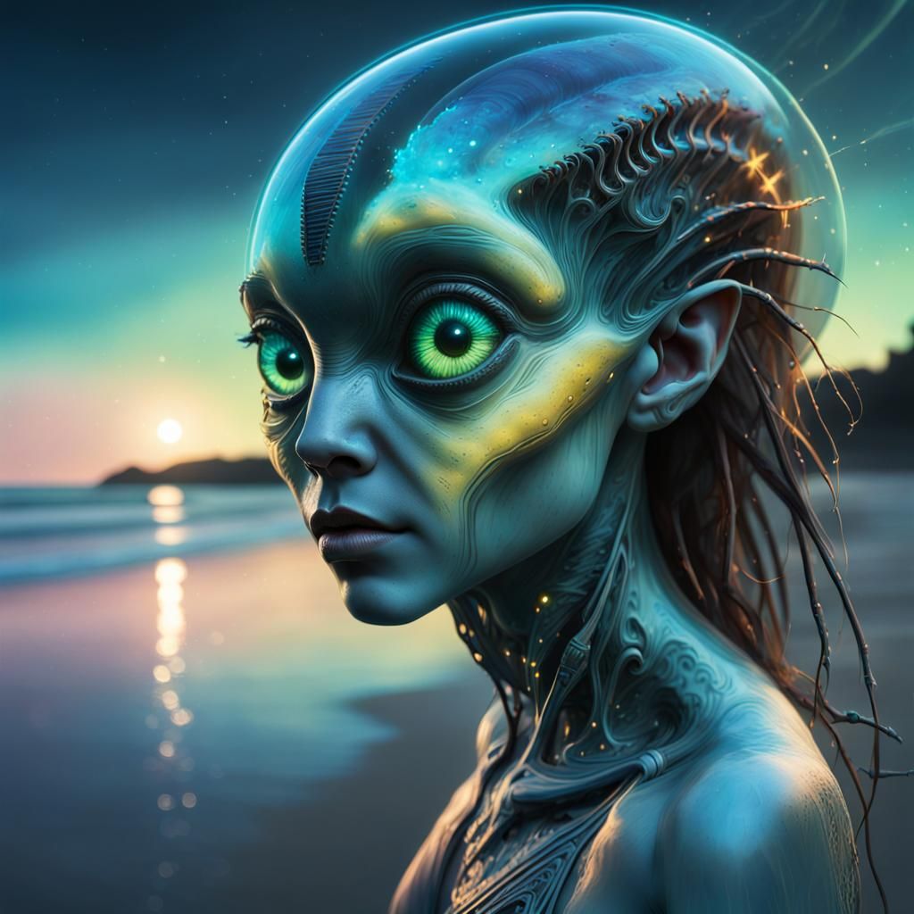 An Alien Hybrid on a Beach. - AI Generated Artwork - NightCafe Creator