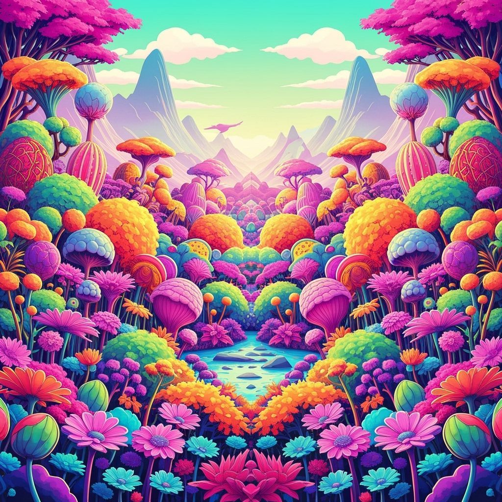 Surreal Landscape with Pop Art & Bauhaus Elements