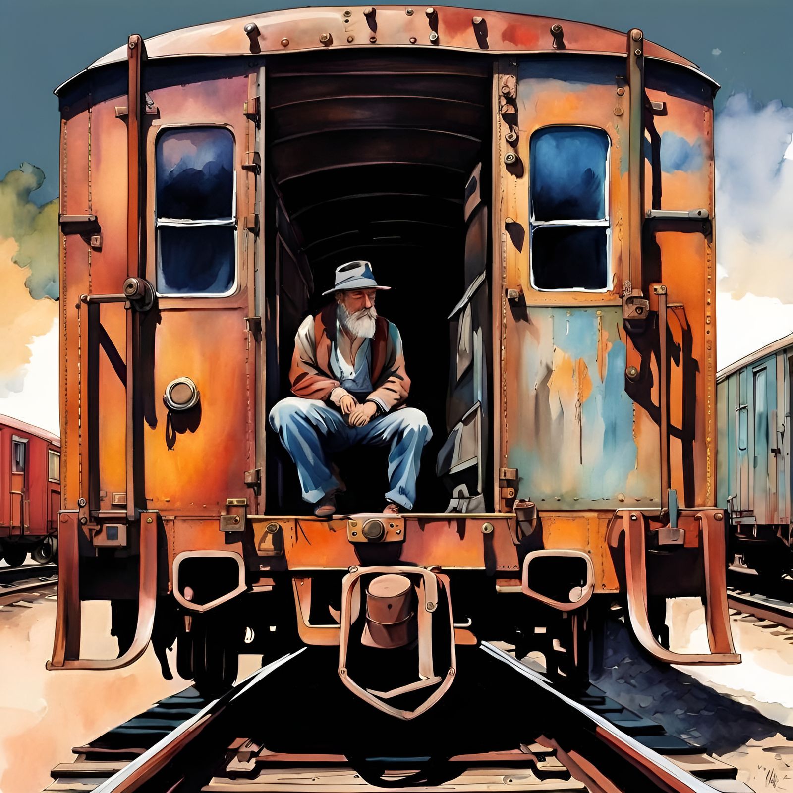 Hobo's home. Riding the rails.