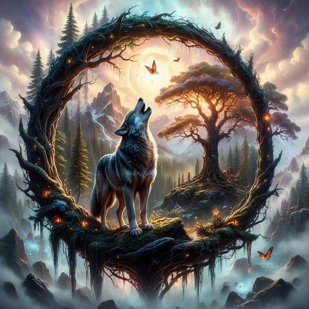 Galactic Forest Wolf Masterpiece 🐺✨