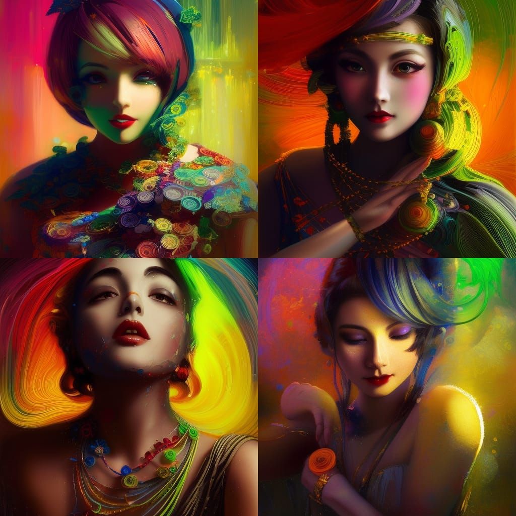 "Art Deco Dollies" AI Generated Artwork NightCafe Creator
