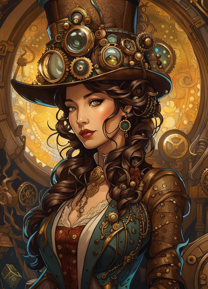 Steampunk lady Chinese enchanting portrait Brian Kesinger Rebecca Guay ...