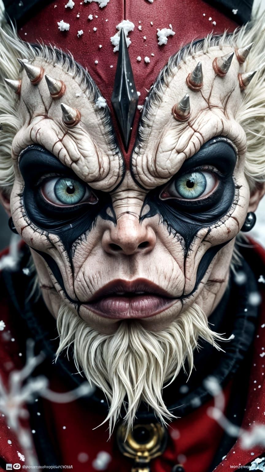 Sinister Demon Creature with Terrifying Eyes in Snow