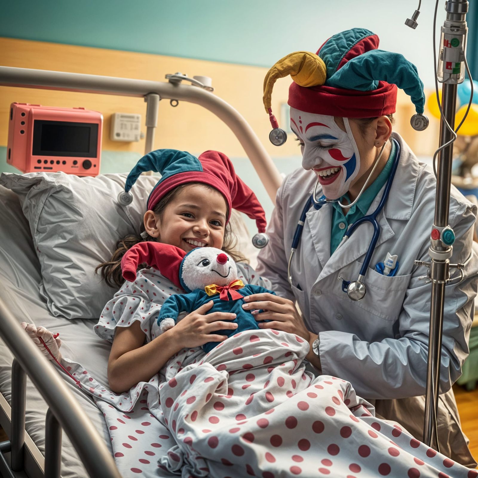 Doctor Jester, bringing laughter to a sick child  by @undefined