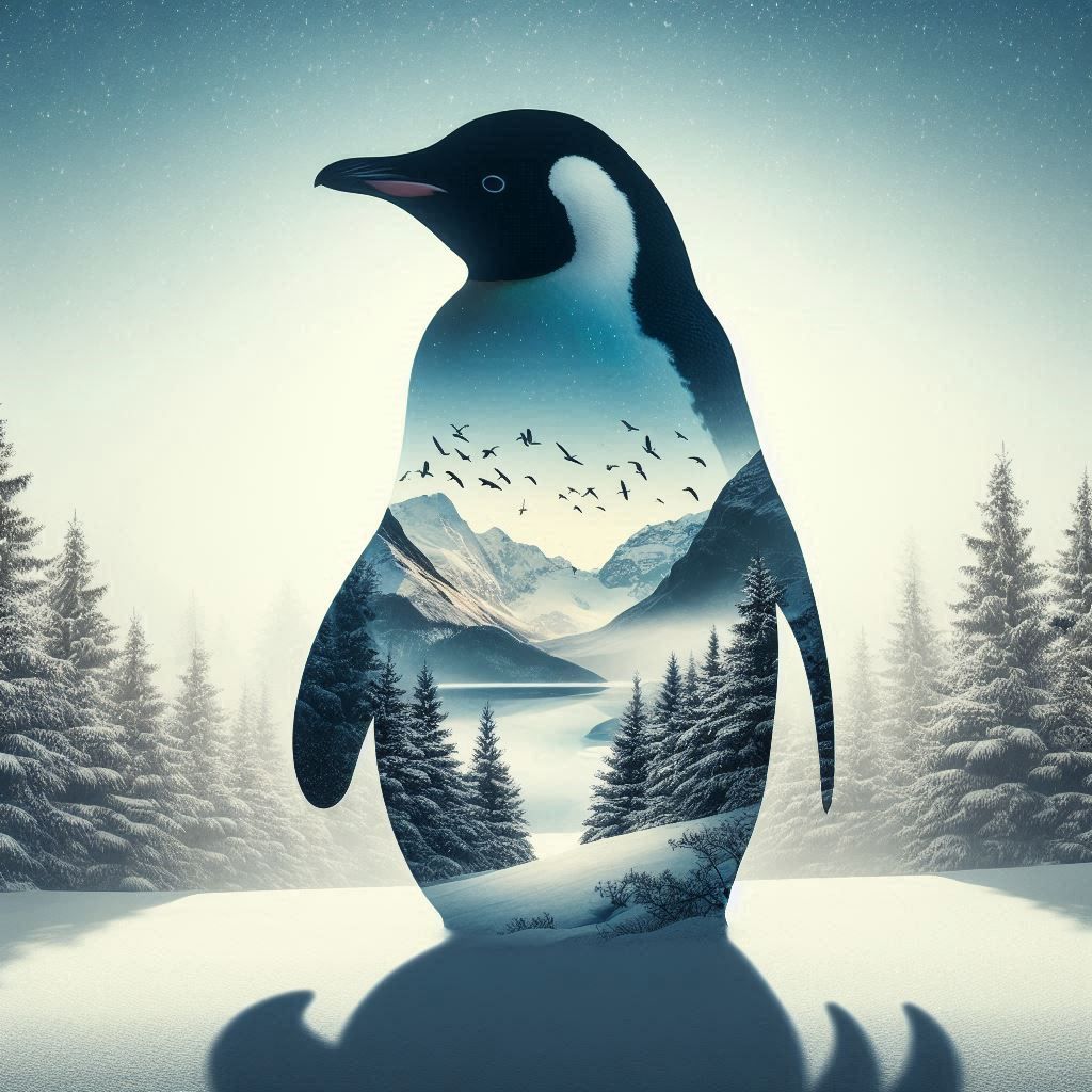 double exposure beautiful fantasy DALL-E 3 portrait landscap...