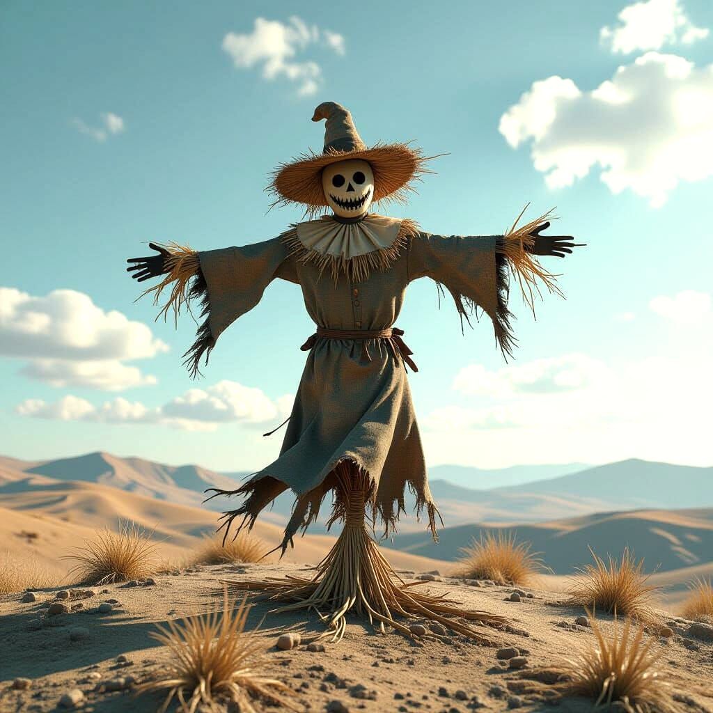 A lone monk meditating atop a desolate, crumbling mountain peak, shrouded in mist. The landscape is a stark representation of decay and isol... - Start Image 2