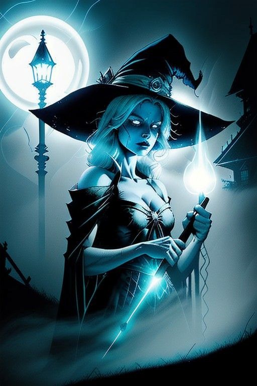 Evil young beautiful witch