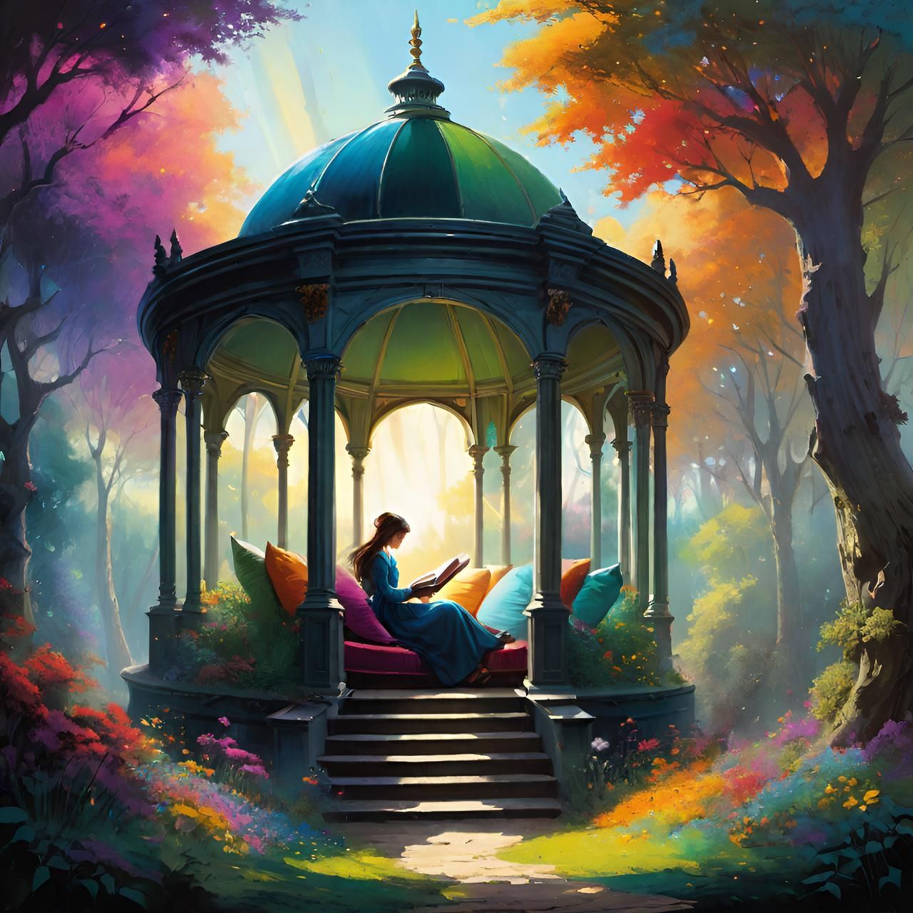 Reading in the forest