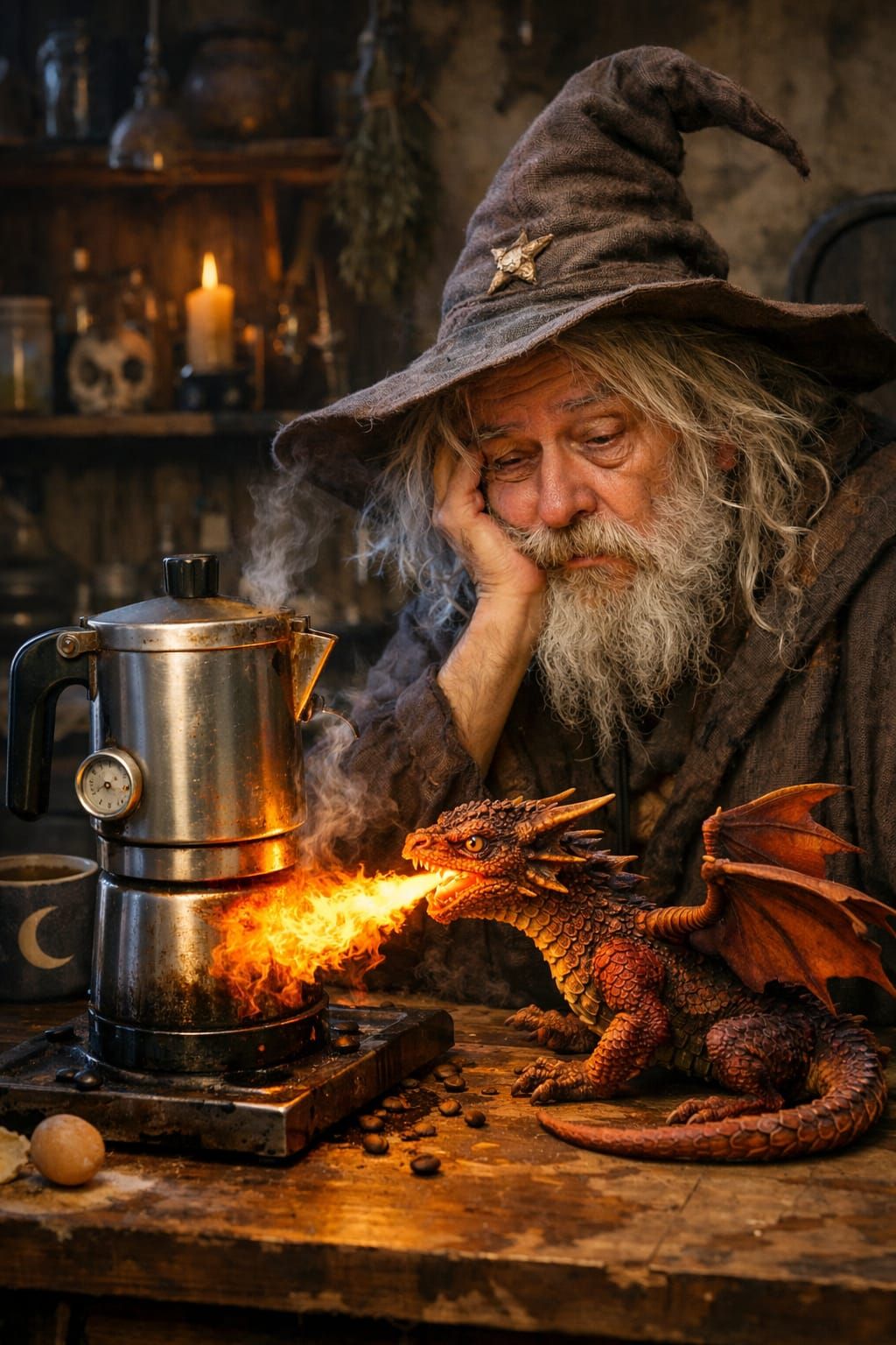 Wizard needs his morning coffee