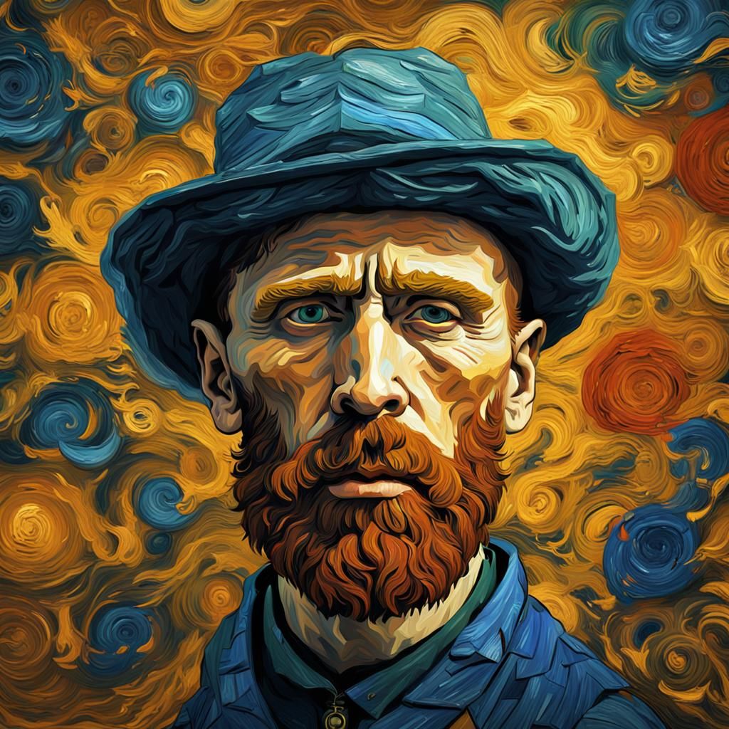 Van Gogh autoportret in Picasso style.