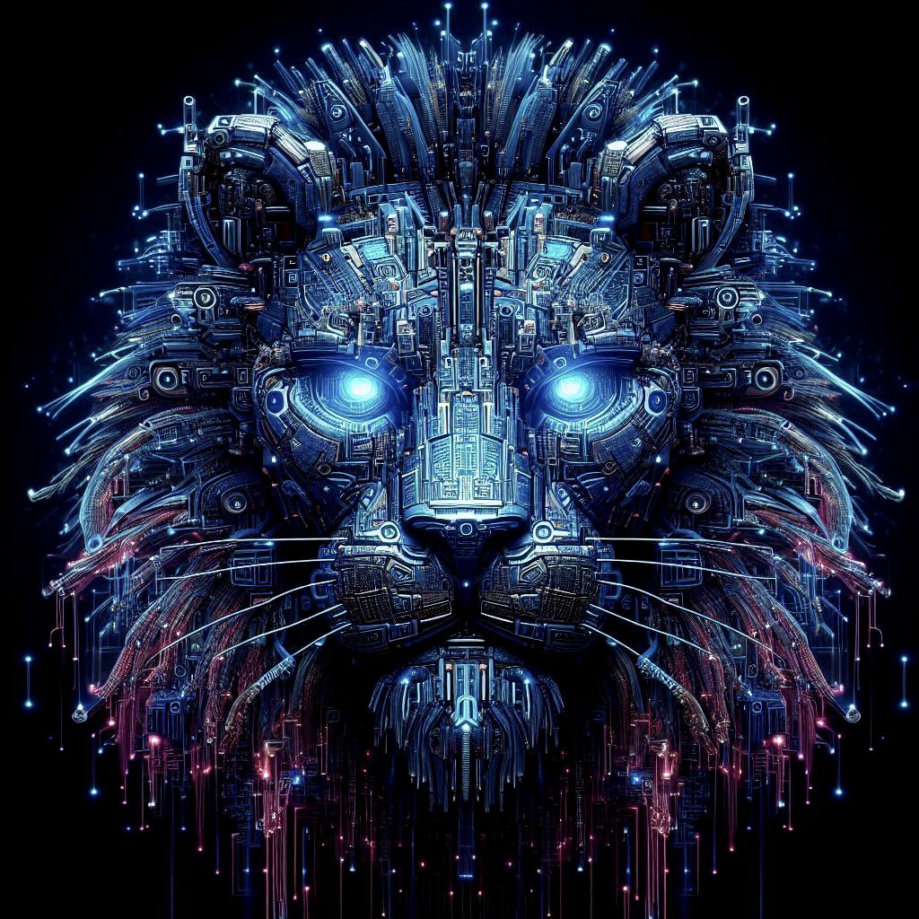 Microscopic image of robotic lion