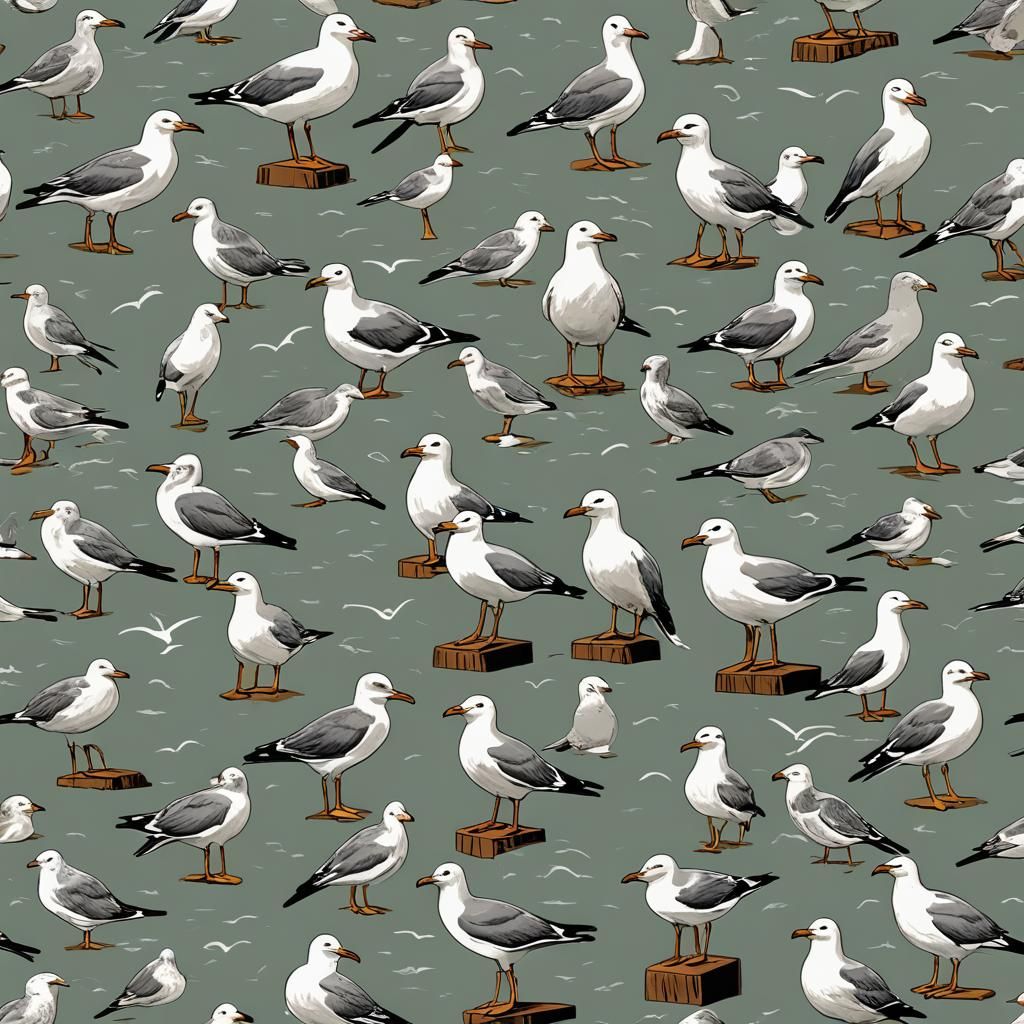 Yacht Rock Seagulls  by @TrainToon