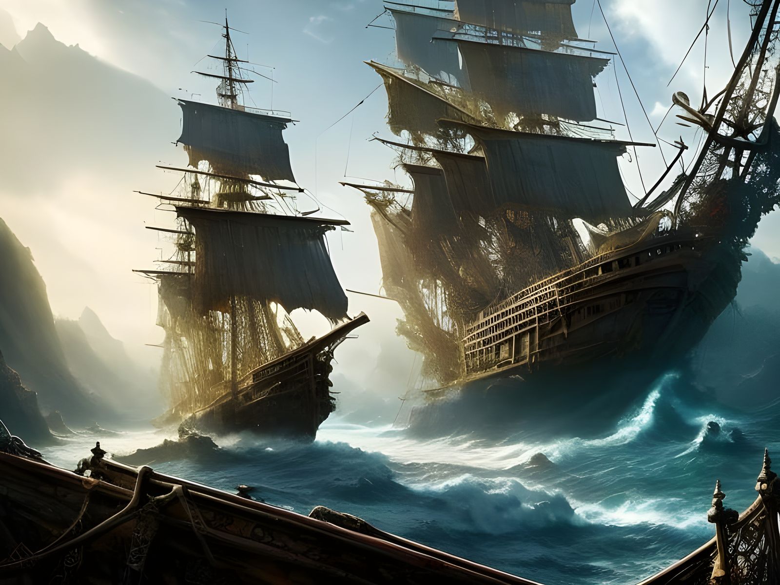 Pirates Sailing Ship - Ai Generated Artwork - Nightcafe Creator